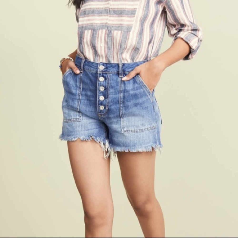 Free People High Rise Denim Short - Picture 3 of 6